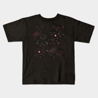 Pink Galaxy Pattern Kids T-Shirt